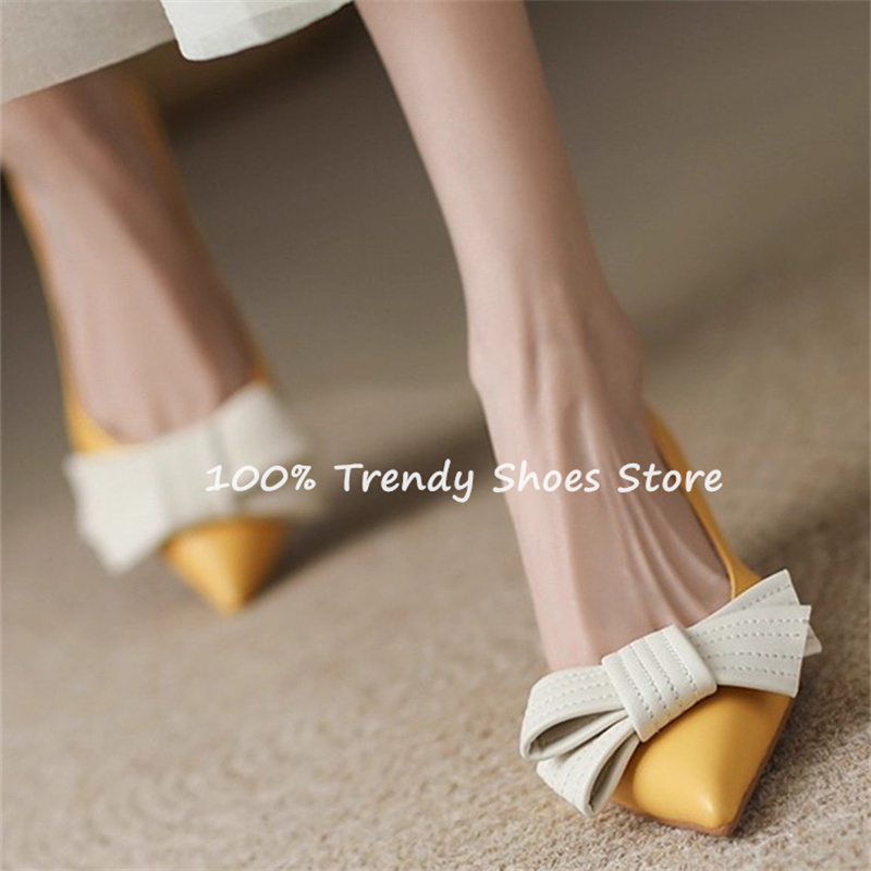 Women'S Shoes Quality - Butterfly Knot Decor Women Slip-On Pumps