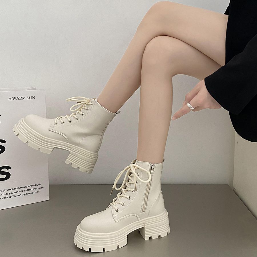 British style white thick sole - Sock Boot Women ulasan dan harga