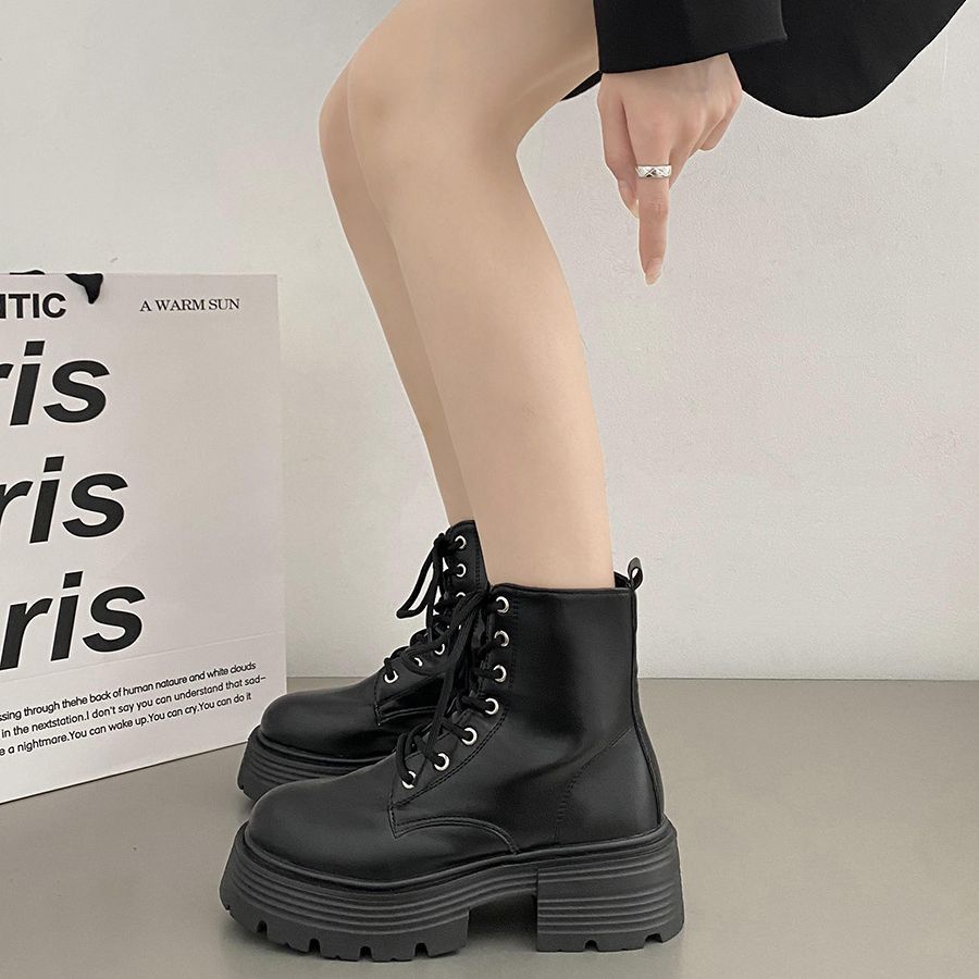 British style white thick sole - Sock Boot Women ulasan dan harga