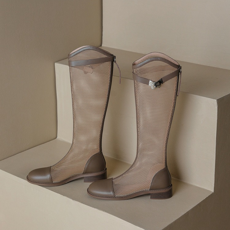 Female Summer Knee-high Mesh H - Knee High Boots Women ulasan dan harga
