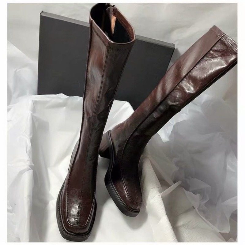 Round-toe Thick-soled Long Boo - Knee High Boots Women ulasan dan harga