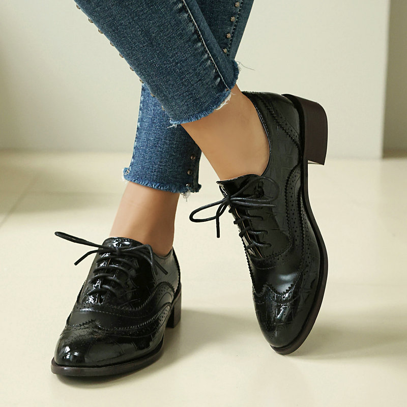 Blue Olive Green Big Size 46 4 - Oxford Lace Up Women ulasan dan harga