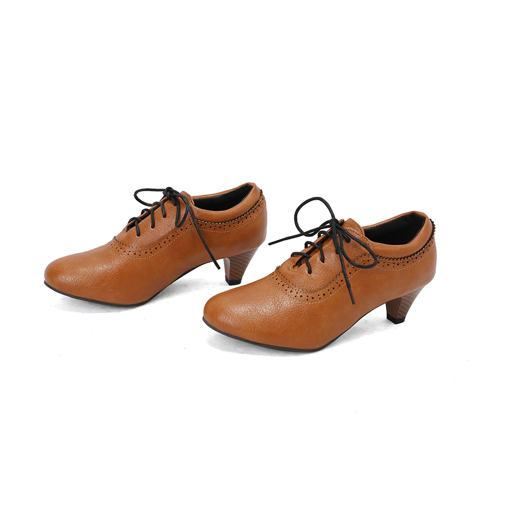 New Breathable Brown Yellow Wo - Oxford Lace Up Women ulasan dan harga