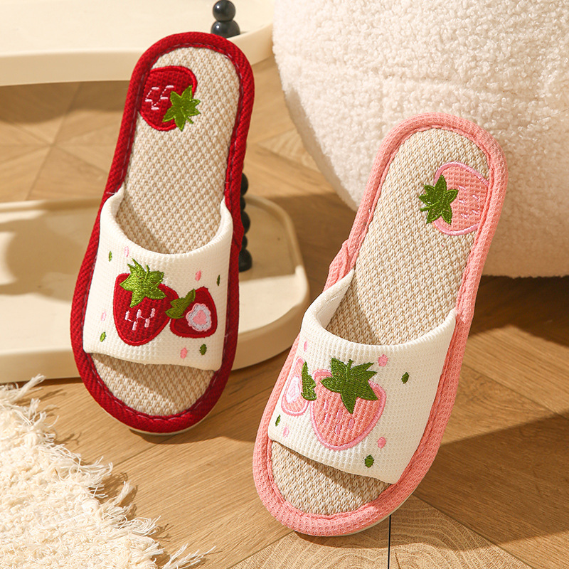 Strawberry Linen Women Slipper - Mule Slip On ulasan dan harga