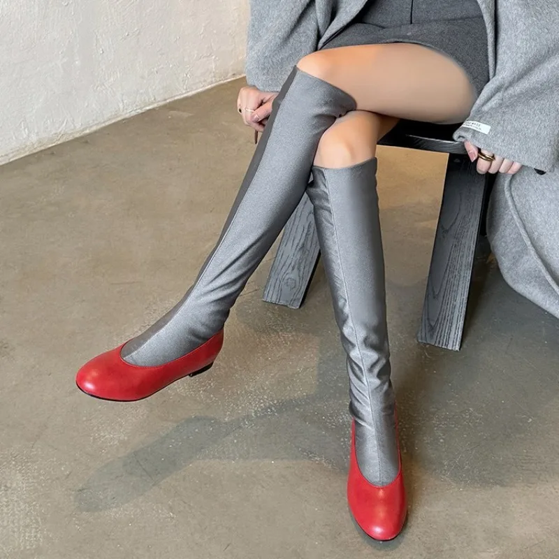 Fashion Brand Round Toe Knee H - Sock Boot Women ulasan dan harga