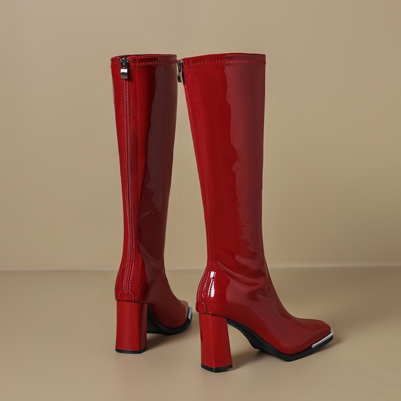 Knee High Boots Autumn New Squ - Knee High Boots Women ulasan dan harga